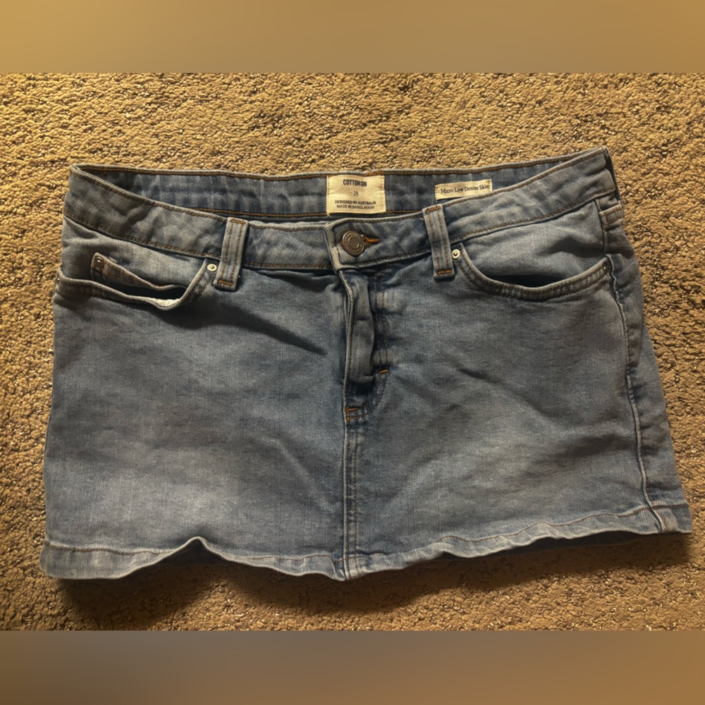 Cotton On Light Blue Low rise Denim Skirt